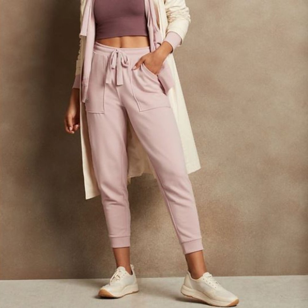 Banana Republic Women's Pink French Terry Utility Jogger Pants Size XS